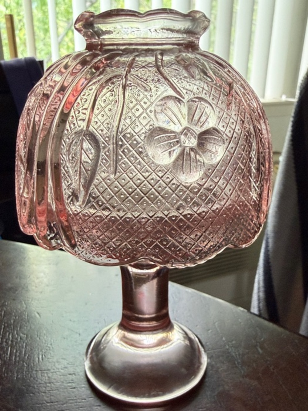 Vintage Glass Pink Fairy Lamp
